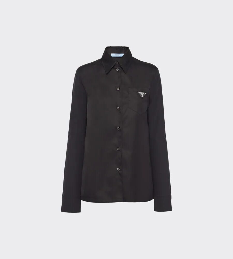 POPLIN AND RE NYLON SHIRT