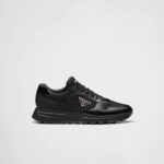 PRAX 1 RE NYLON AND BRUSHED LEATHER SNEAKERS