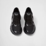 PRAX 1 RE NYLON AND BRUSHED LEATHER SNEAKERS