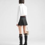 PLEATED RE-NYLON SKIRT