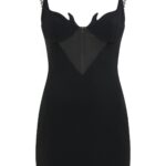 CRYSTAL CHAIN AND FLAME DETAIL MINI DRESS