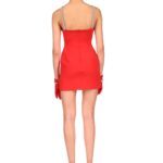 CRYSTAL CHAIN AND FLAME DETAIL MINI DRESS