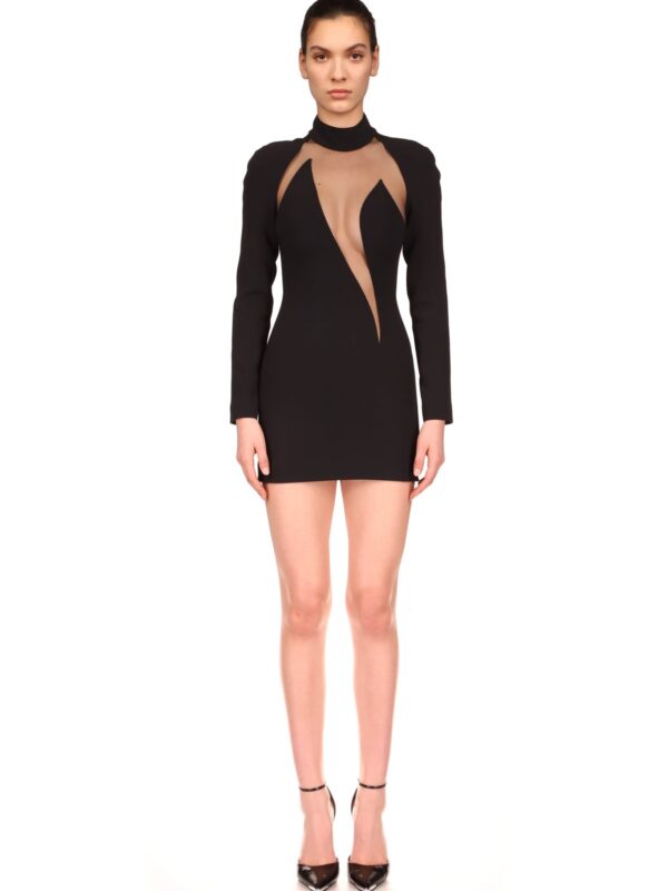 FLAME TULLE INSERT MINI DRESS