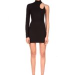 ONE SLEEVE CRYSTAL FLAME CHAIN MINI DRESS Regular price