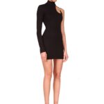 ONE SLEEVE CRYSTAL FLAME CHAIN MINI DRESS Regular price