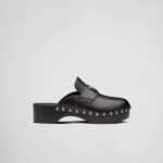STUDDED LEATHER CLOGS