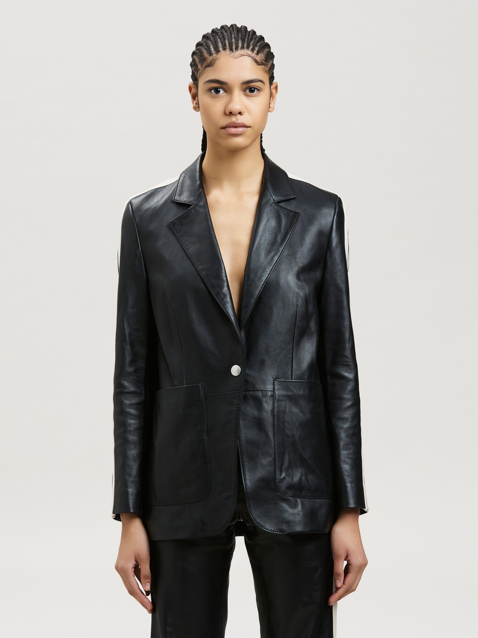 LEATHER TRACK BLAZER - Helga Design