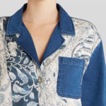 PRINTED DENIM AND SILK JACKET