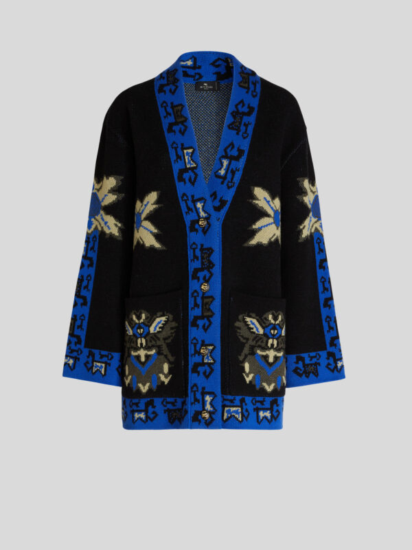 GEOMETRIC PATTERN JERSEY JACQUARD COAT