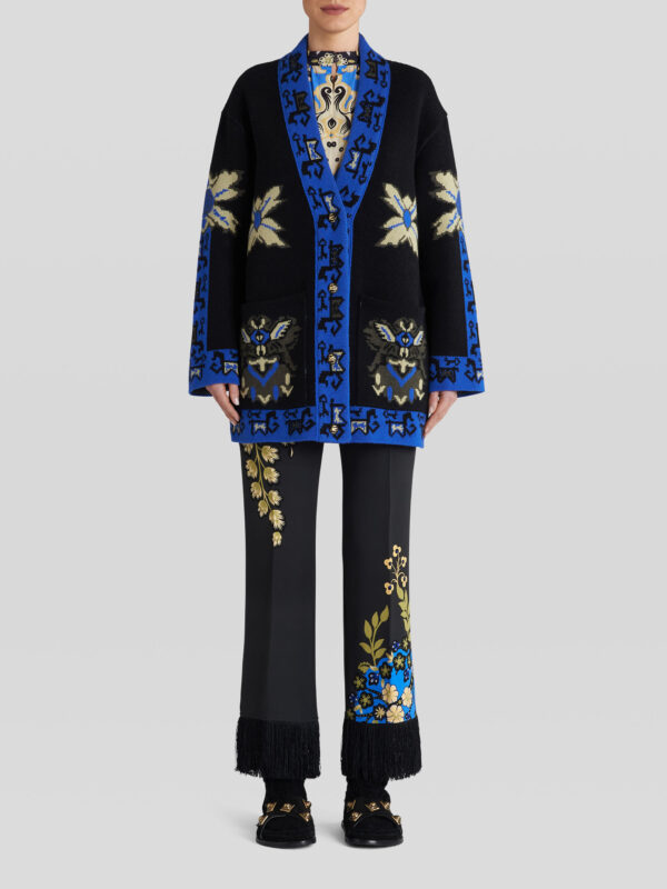 GEOMETRIC PATTERN JERSEY JACQUARD COAT