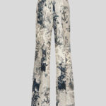 PRINTED SILK PALAZZO TROUSERS