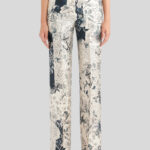 PRINTED SILK PALAZZO TROUSERS