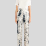 PRINTED SILK PALAZZO TROUSERS