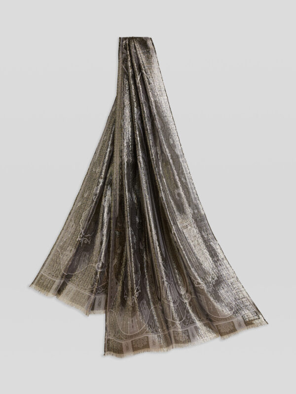 PAISLEY SILK AND GOLDEN YARN SCARF