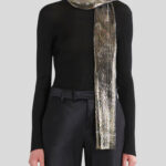 PAISLEY SILK AND GOLDEN YARN SCARF