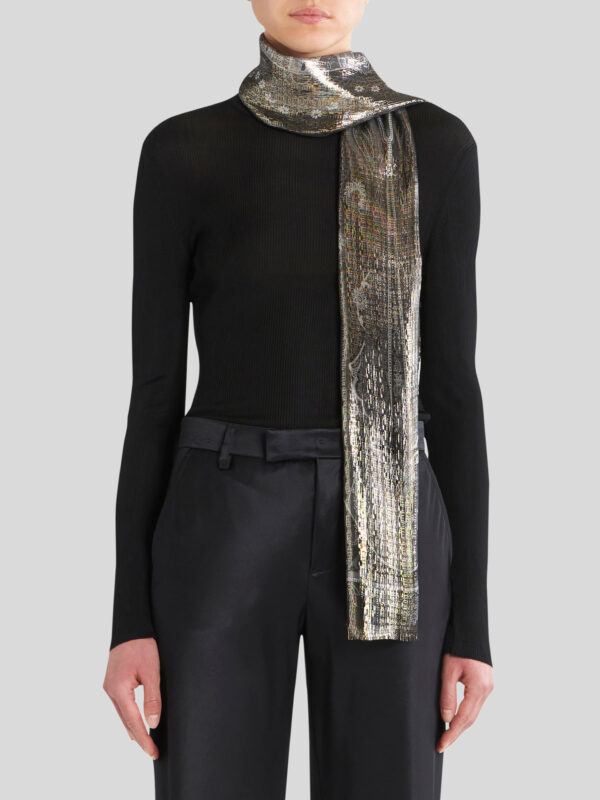 PAISLEY SILK AND GOLDEN YARN SCARF