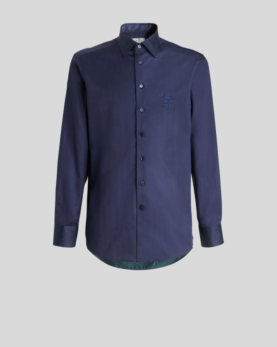 COTTON SHIRT WITH ETRO CUBE LOGO