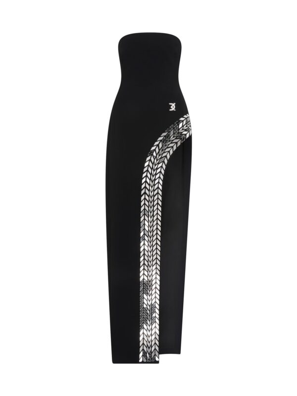 PLEXIGLASS TYRE TRACK EMBROIDERY GOWN