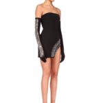 PLEXIGLASS TYRE TRACK SLEEVELESS MINI DRESS