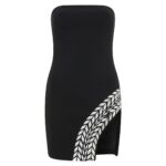 PLEXIGLASS TYRE TRACK SLEEVELESS MINI DRESS