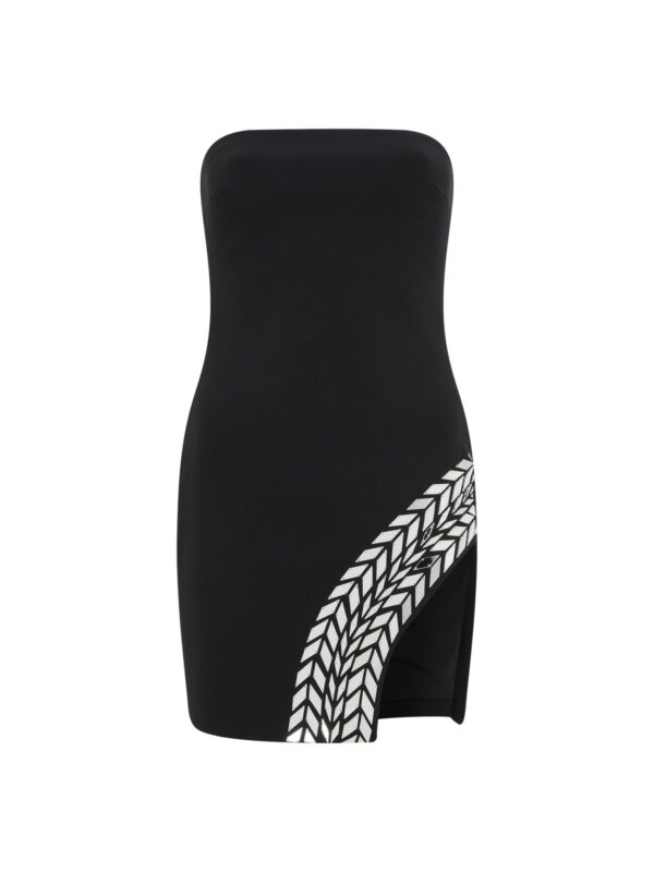 PLEXIGLASS TYRE TRACK SLEEVELESS MINI DRESS