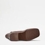 PLATFORM ANKLE BOOTS IN LEATHER - BROWN