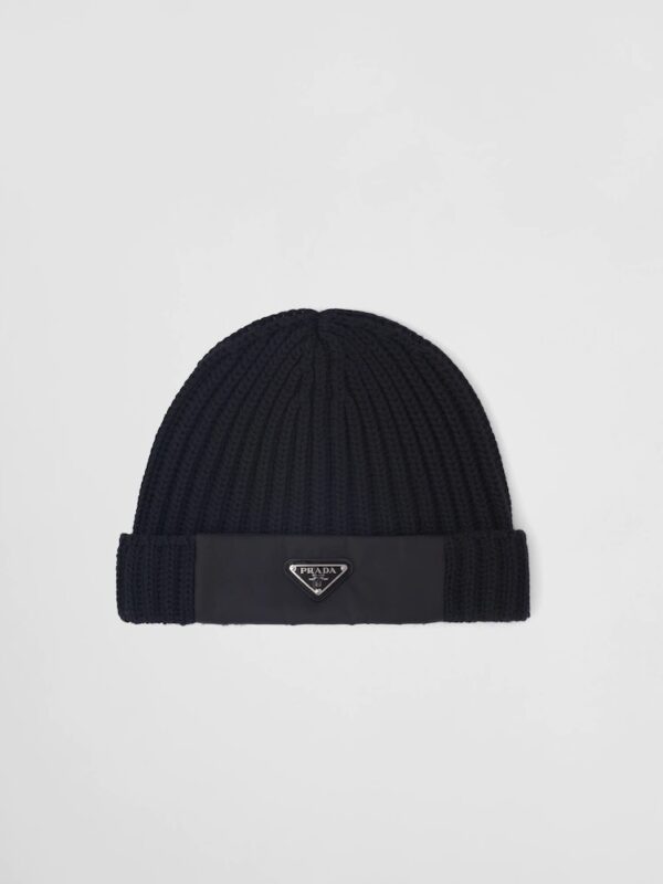 GABARDINE AND WOOL BEANIE