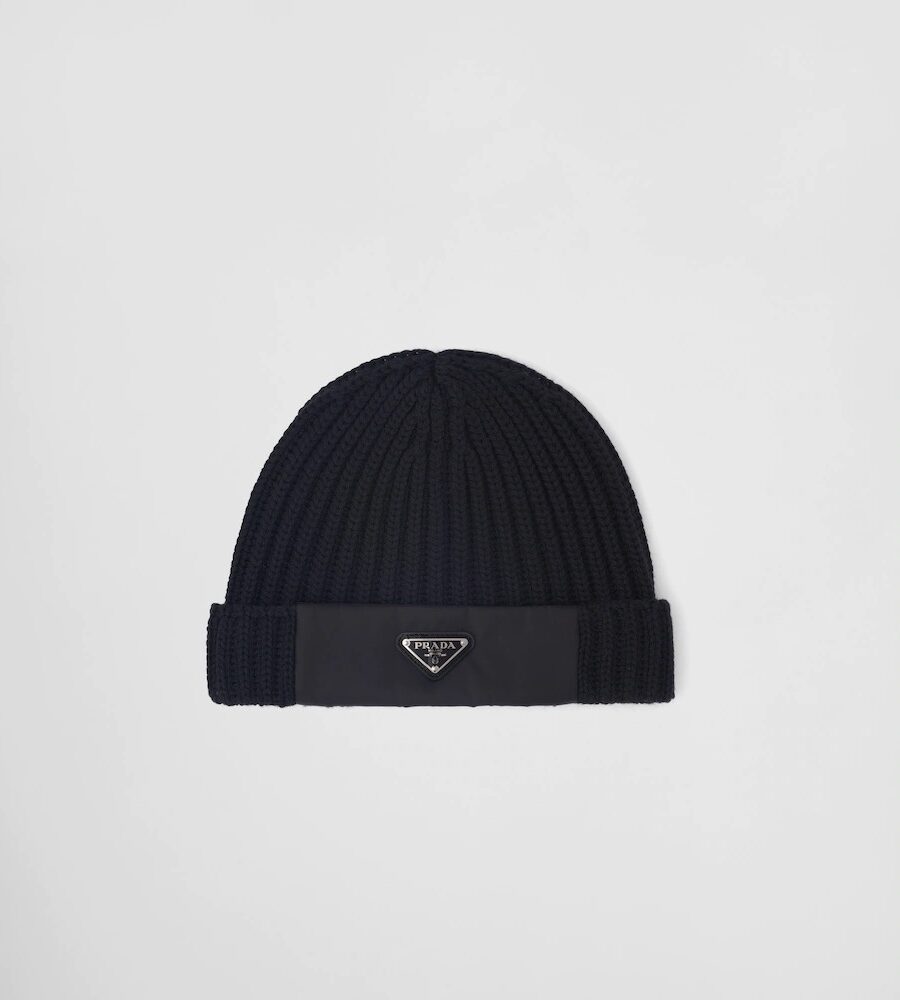 GABARDINE AND WOOL BEANIE