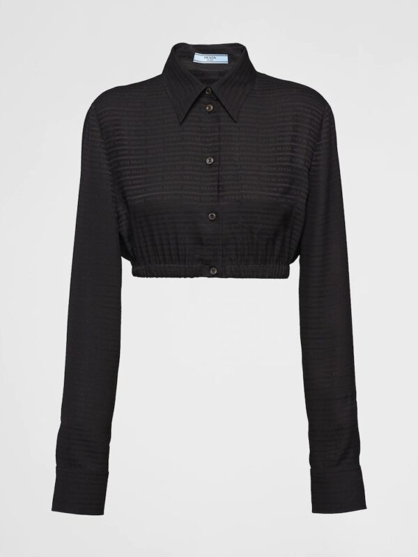 JACQUARED CREPE DE CHINE SHIRT