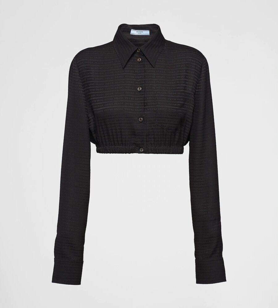 JACQUARED CREPE DE CHINE SHIRT