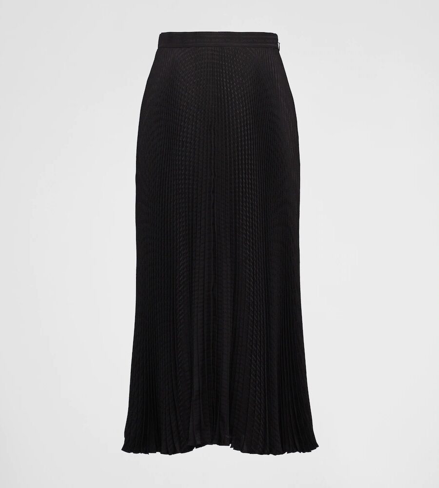 JACQUARD CREPE DE CHINE MIDI SKIRT