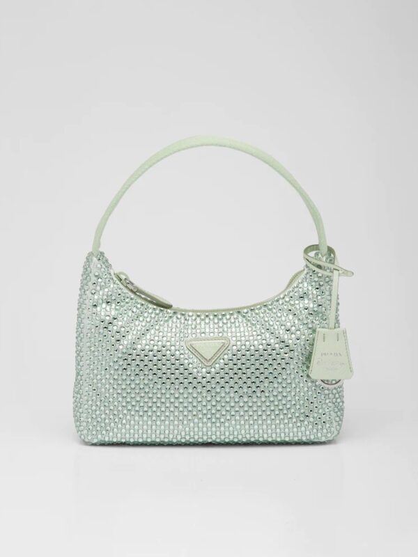 SATIN MINI BAG WITH CRYSTALS