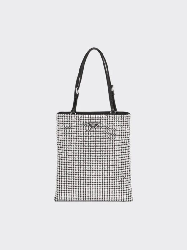 SATIN HANDBAG WITH CRYSTALS