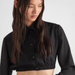 JACQUARED CREPE DE CHINE SHIRT