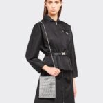 SATIN HANDBAG WITH CRYSTALS