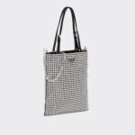 SATIN HANDBAG WITH CRYSTALS