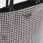 SATIN HANDBAG WITH CRYSTALS