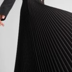JACQUARD CREPE DE CHINE MIDI SKIRT