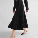 JACQUARD CREPE DE CHINE MIDI SKIRT