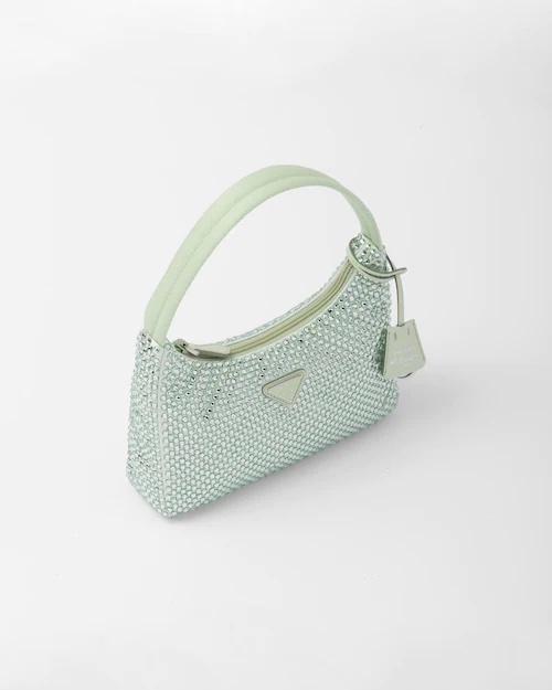 SATIN MINI BAG WITH CRYSTALS