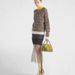 CASHMERE AND WOOL GEOMETRIC SWEATER