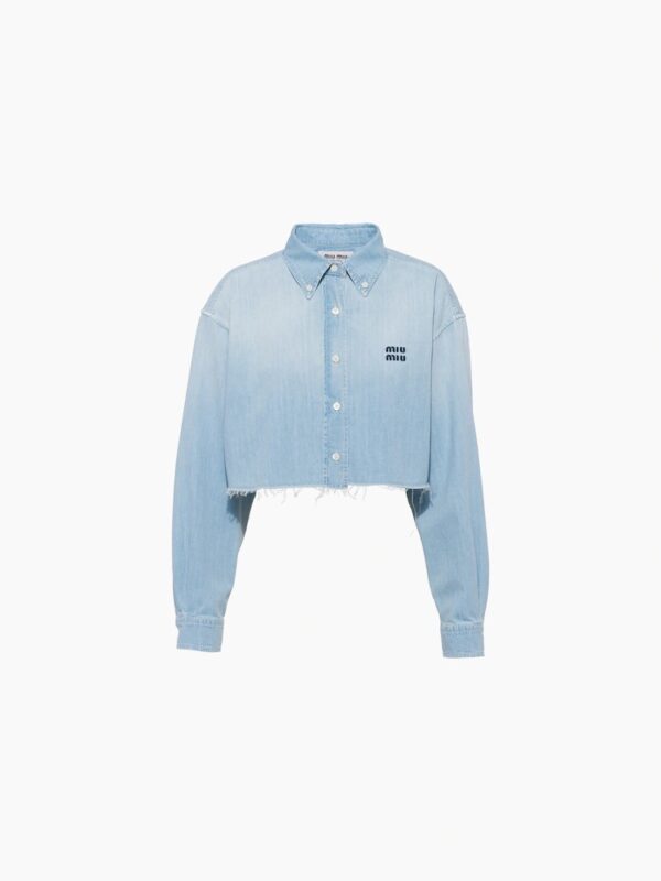 Cropped denim shirt