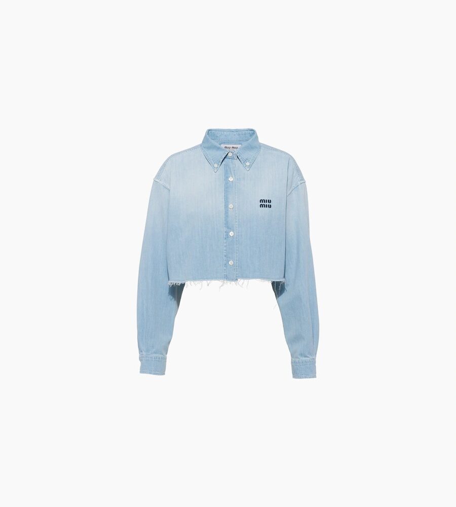 Cropped denim shirt
