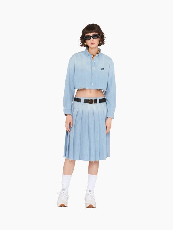 Cropped denim shirt