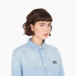 Cropped denim shirt