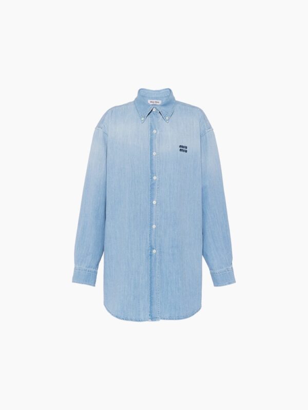 DENIM SHIRT WITH LOGO