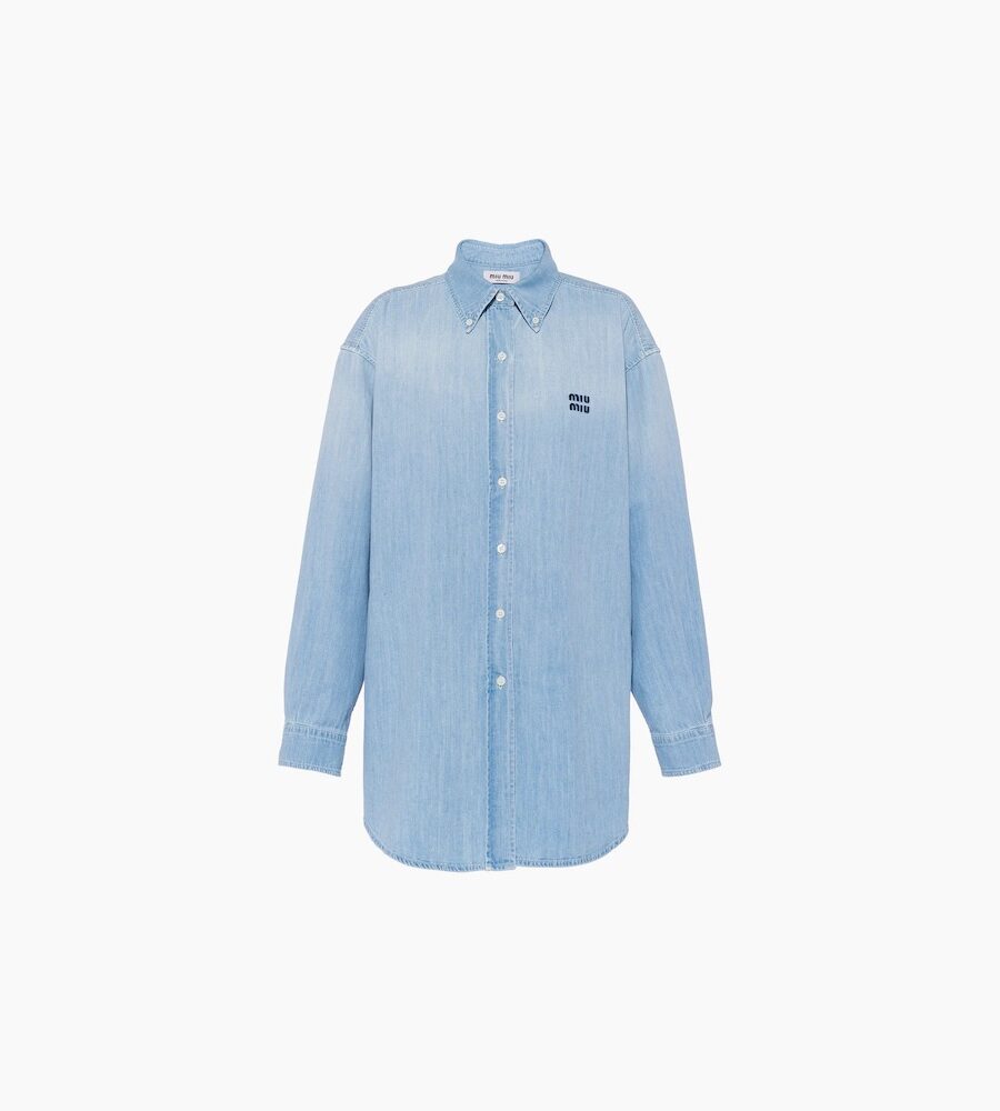 DENIM SHIRT WITH LOGO