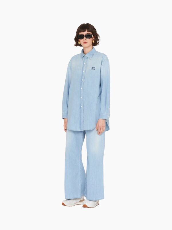 DENIM SHIRT WITH LOGO
