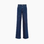 MID RISE LEG DENIM JEANS WITH LOGO