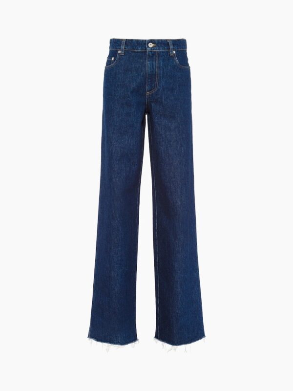MID RISE LEG DENIM JEANS WITH LOGO
